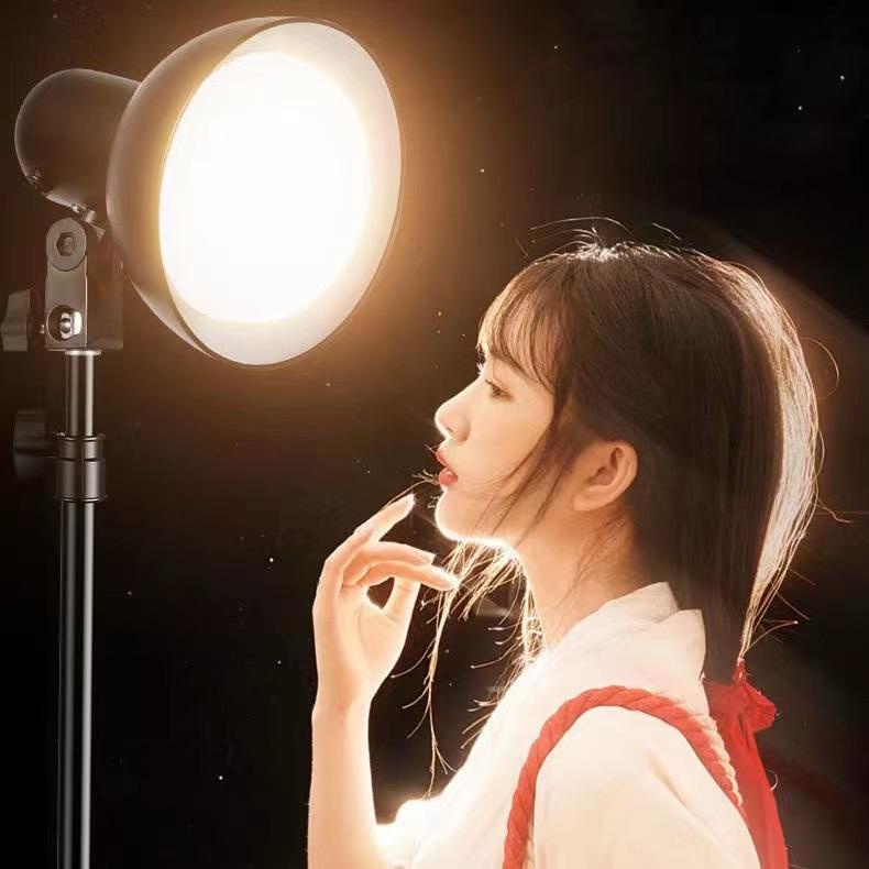 Bộ kit chụp ảnh sản phẩm studio, review đồ ăn chuôi đèn chụp tròn chân 2 mét kèm bóng nấm chỉnh màu