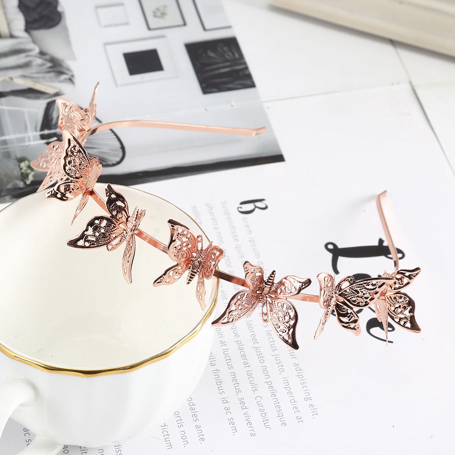 Băng đô cài tóc hình bướm đính đá thời trang tinh tế cho nữ