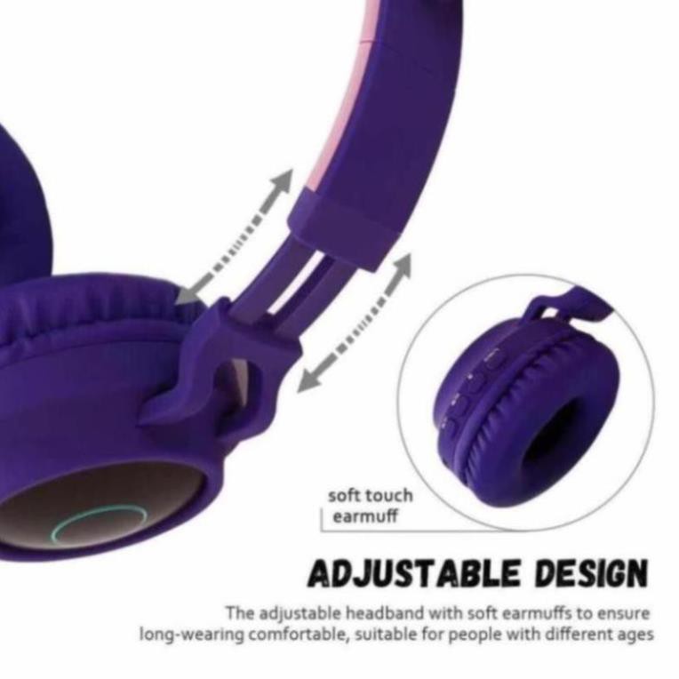 Tai nghe bluetooth chụp tai mèo đáng yêu chống ồn cao cấp có Mic - Bảo hành 12 tháng