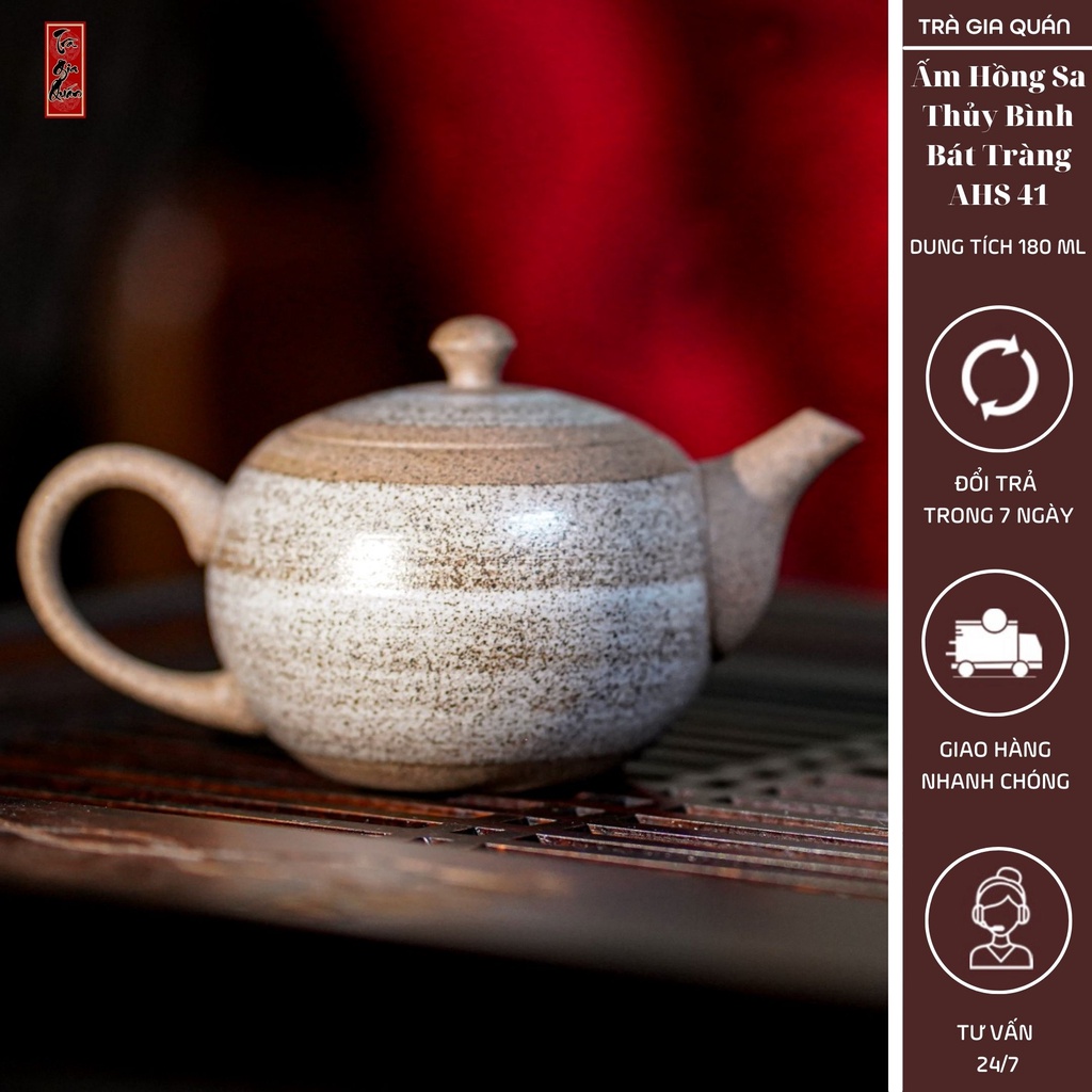 Ấm Trà Đạo, Ấm Uống Trà Độc Ẩm, Song Ẩm Tánh Không Gốm Hồng Sa Bát Tràng Trà Gia Quán Họa Tiết Trơn Ánh Kim Sa Thuỷ Bình