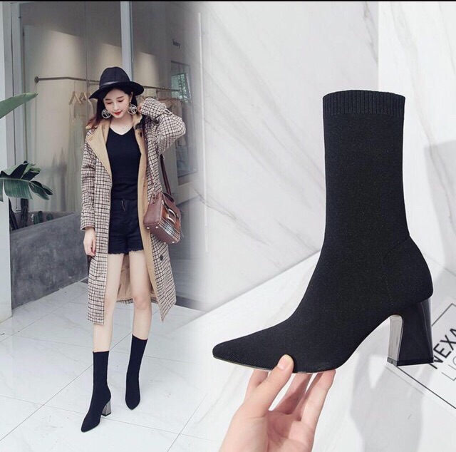 [kèm video] bốt nữ cổ lửng phối len | BigBuy360 - bigbuy360.vn