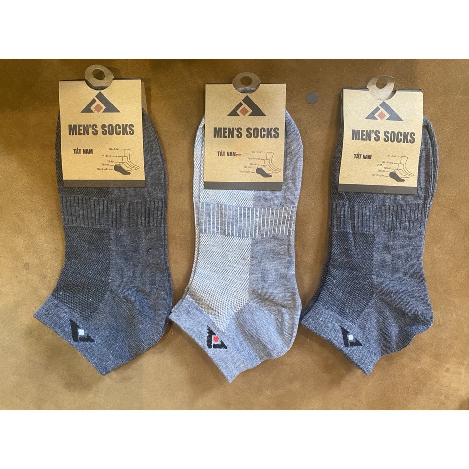 Tất nam cổ ngắn vải cotton thoáng khí thấm hút mồ hôi tốt, khử ngăn mùi mồ hôi chân hàng Việt Nam xuất khẩu