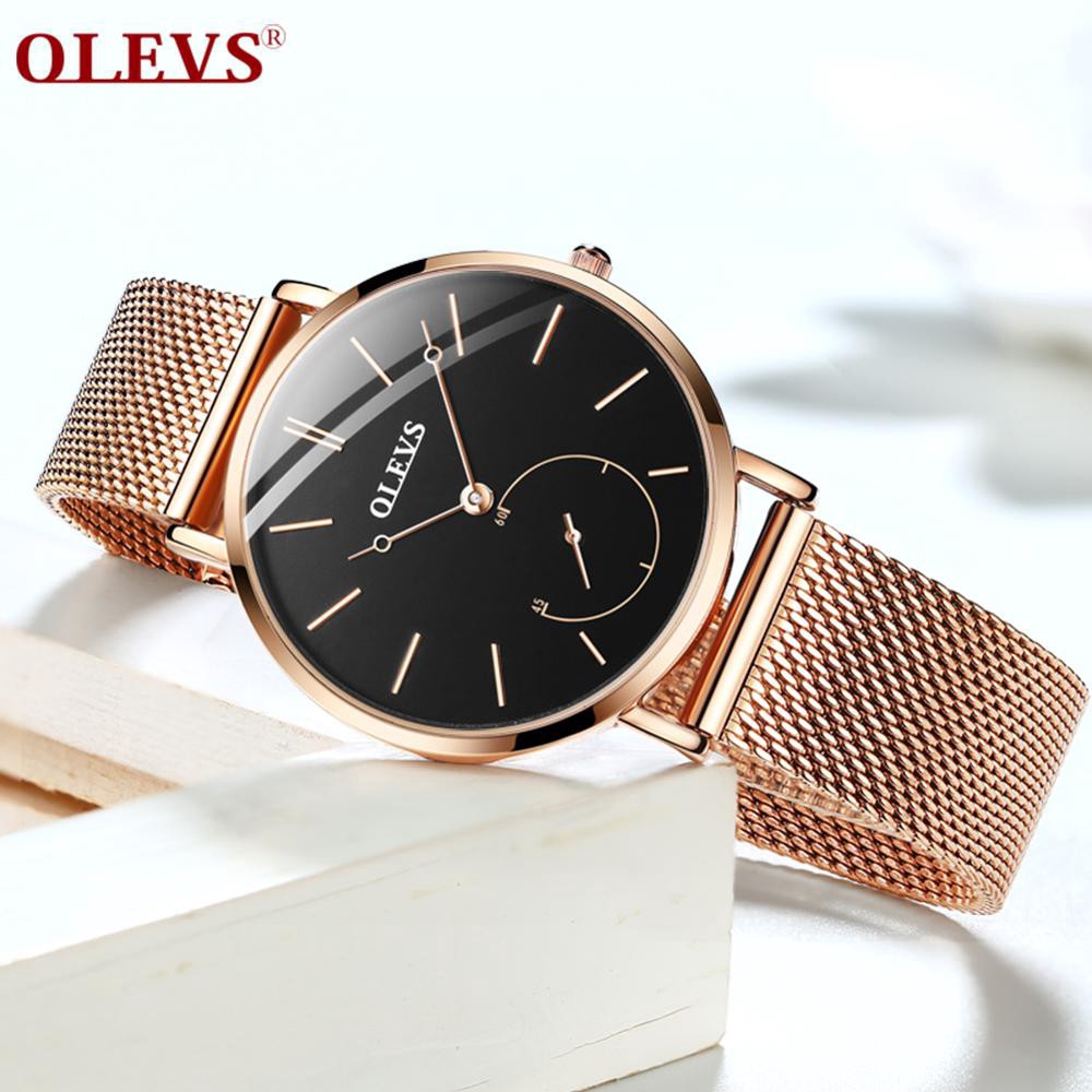 Đồng Hồ Đeo Tay OLEVS 5190 Máy Thạch Anh Dây Đeo Thép Không Gỉ Siêu Mỏng Màu Vàng Hồng | BigBuy360 - bigbuy360.vn