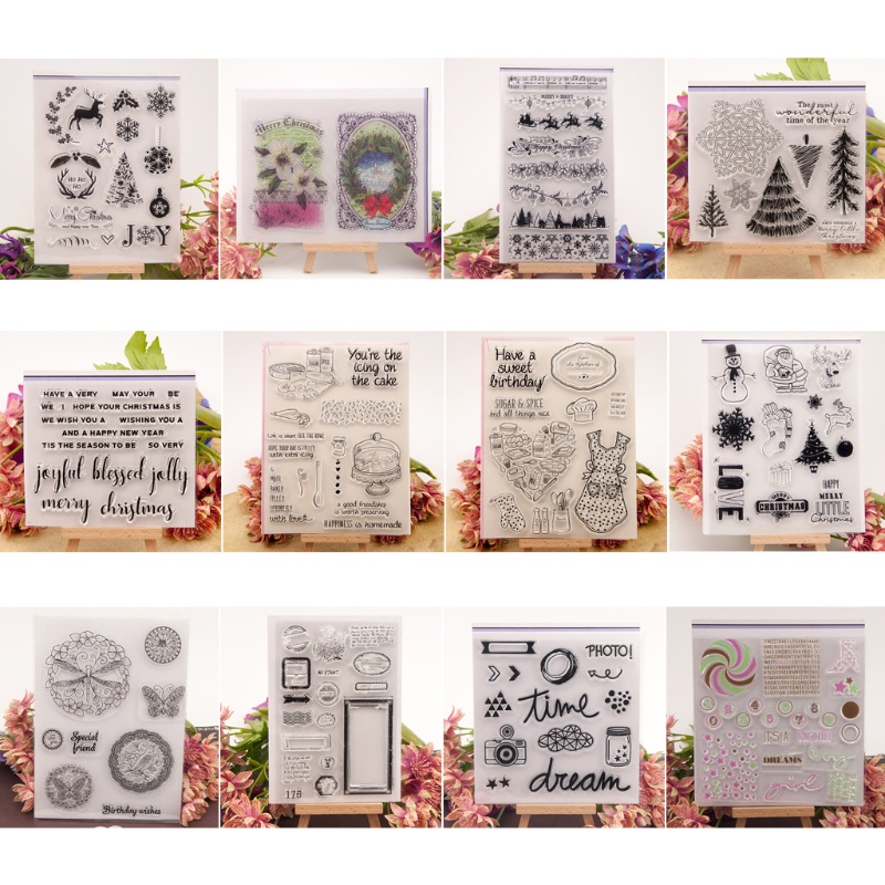 Con Dấu Silicone Trong Suốt Hình Cây Thông Giáng Sinh Trang Trí Scrapbook