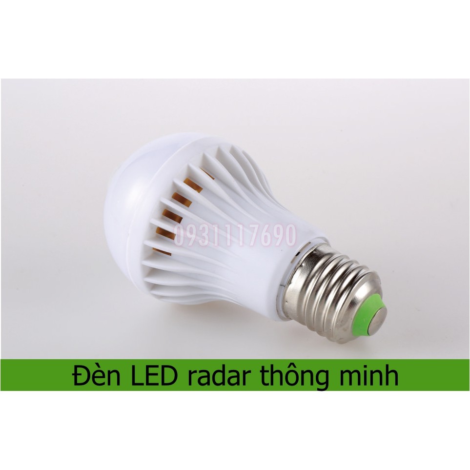 Bóng đèn Radar cảm ứng thông minh tự động bật tắt vào buổi tối khi có người đi qua, đèn LED cảm biến tự động tắt bật