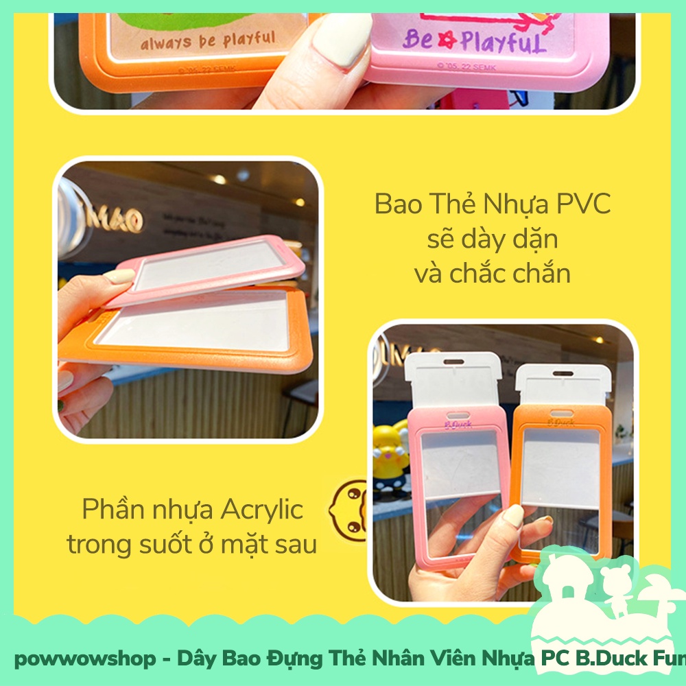 [Sẵn VN - Hỏa Tốc] Dây Móc Khóa Bao Đựng Thẻ Nhân Viên Nhựa PC+Acrylic Mẫu B.Duck Vịt Vàng Vui Nhộn