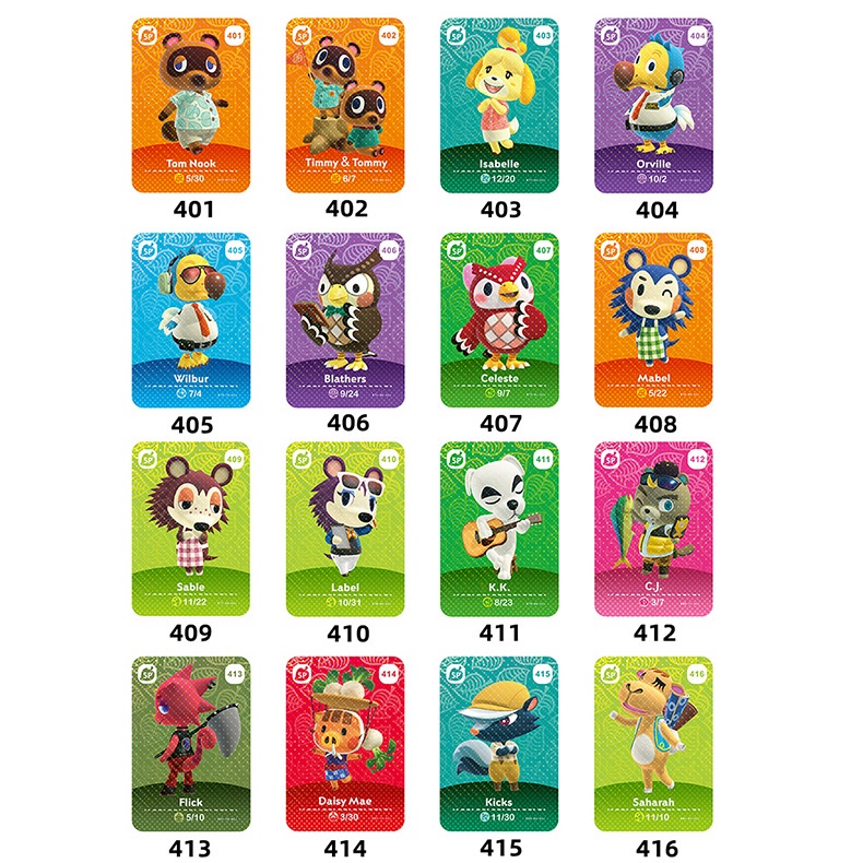 Animal Crossing Amiibo Series 5 New Horizons Bộ 5 thẻ game hình động vật Raymond Judy Shisha for Switch | WebRaoVat - webraovat.net.vn