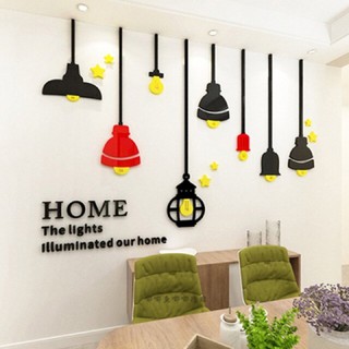 Tranh dán tường mica - đèn tường đỏ đen trang trí spa, phòng khách, phòng ngủ, tiệm nail