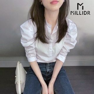 Cotton nguyên chất Retro Áo Sơ Mi Trắng Cao Cấp Nữ Mùa Hè Phong Cách Mới Rời Top