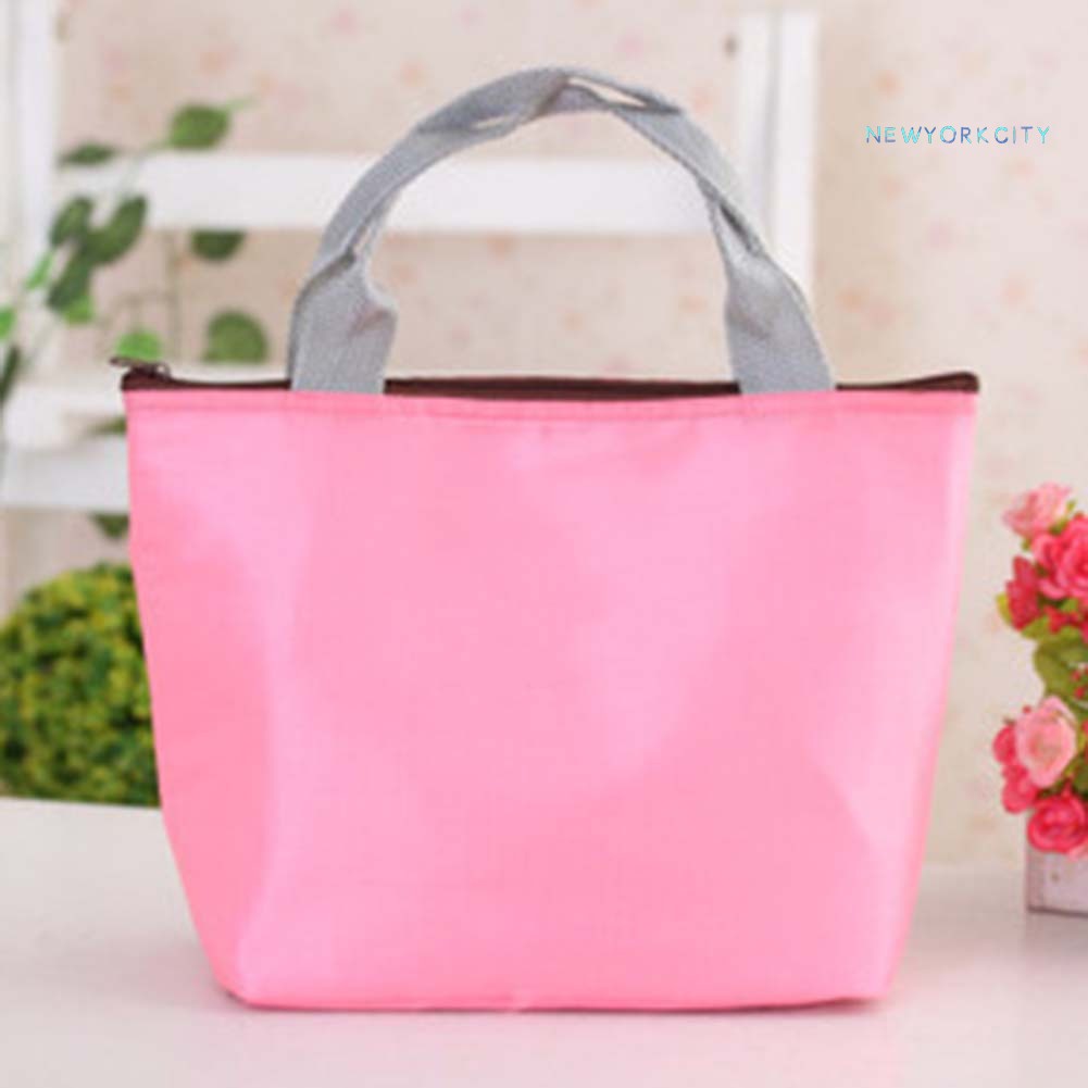 Túi Đựng Hộp Cơm Cách Nhiệt Màu Trơn Thiết Kế Di Động Tiện Dụng