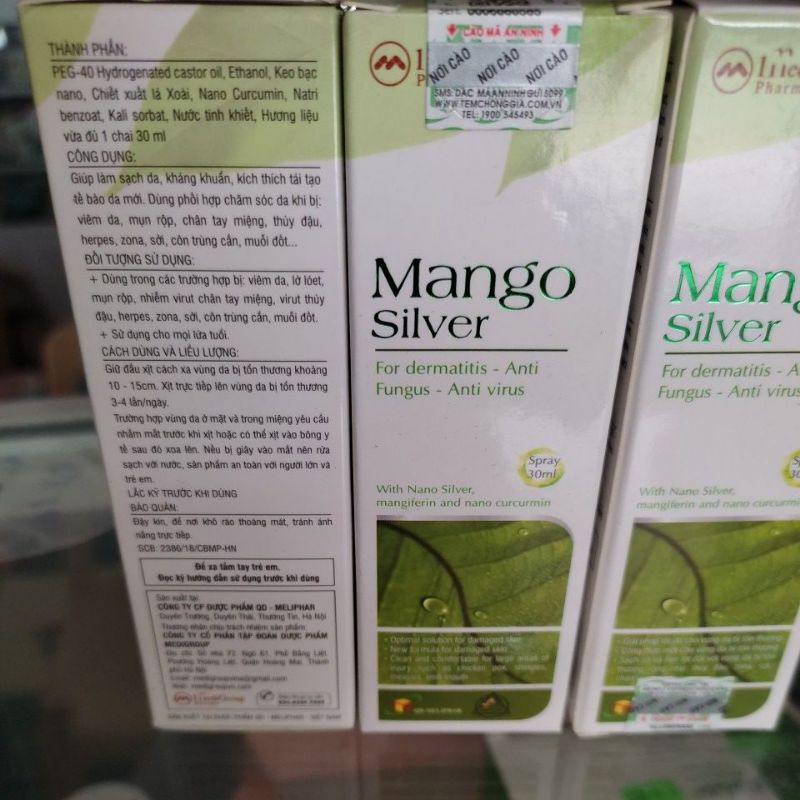 Xịt nano bạc Mango silver 30ml