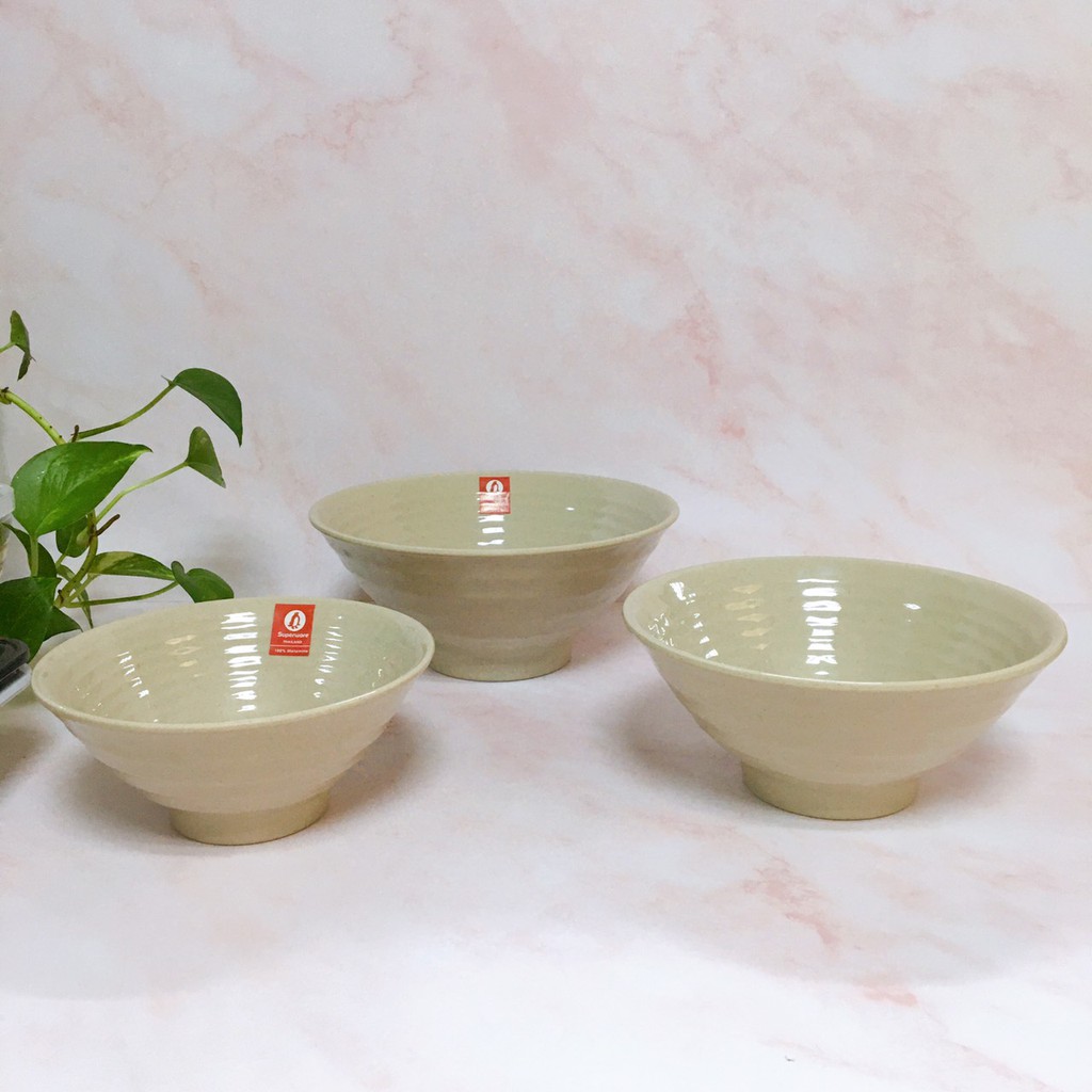 Bát Canh Viền SUPERWARE Nhựa Phíp 100% Melamine Nâu Đá - Stone