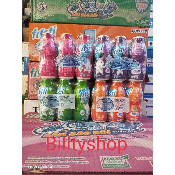 Thùng sữa fristi 48 chai mix vị: cam, dâu, nhỏ,táo