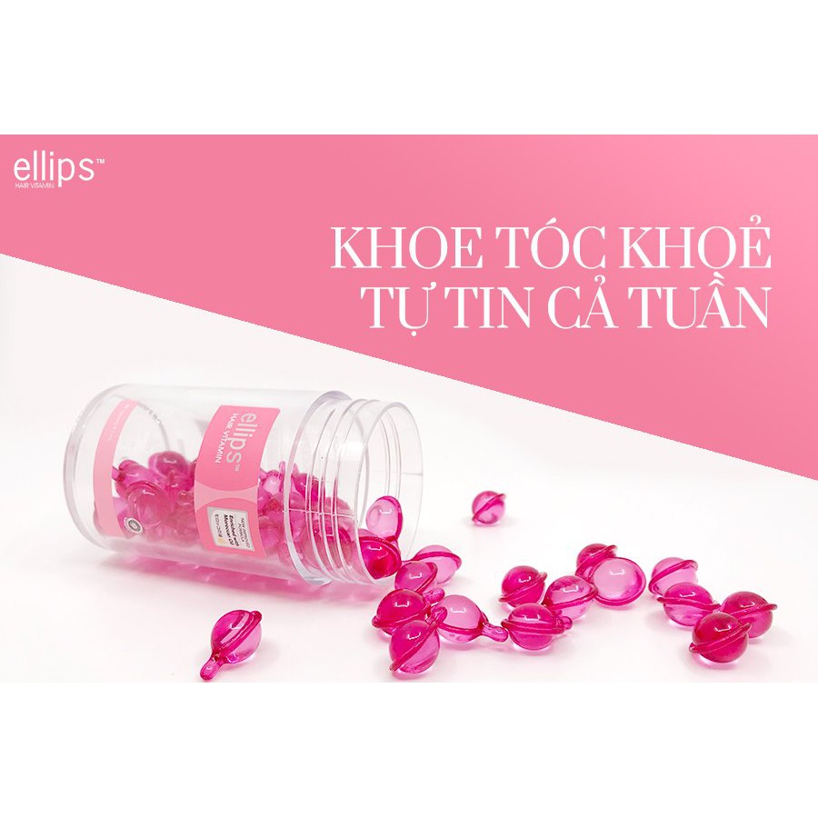 Bộ Serum Dưỡng Tóc Ellips Hair Vitamin Hủ 50 Viên dưỡng tóc mềm mượt, phục hồi hư tổn, giữ màu tóc nhuộm