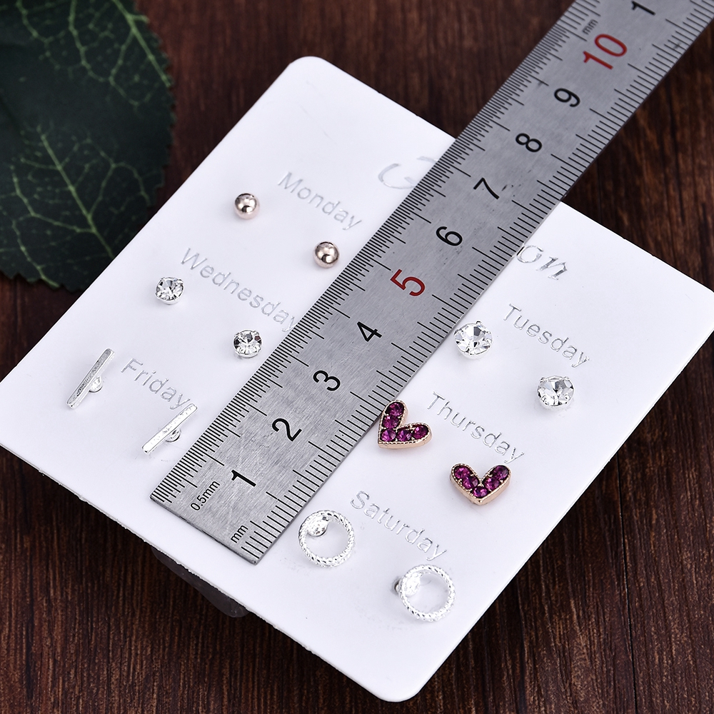 Set 6 đôi khuyên tai nhiều kiểu xinh xắn và thời trang cho nữ