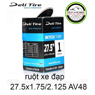 Săm ruột xe đạp Deli Tire 27.5x1.75-2.125 AV 48mm van mỹ - van xe máy