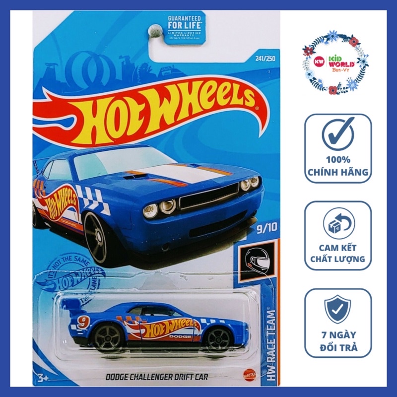 Xe mô hình Hot Wheels basic Dodge Challenger Drift Car GRY22.