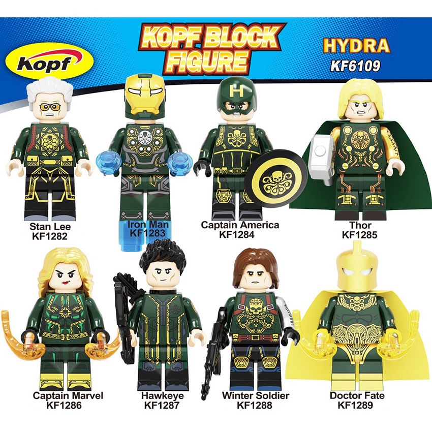 Minifigures Siêu anh hùng Iron Man Captain Thunder Eagle Winter Doctor đồ chơi xếp hình Lego nhân vật giá rẻ