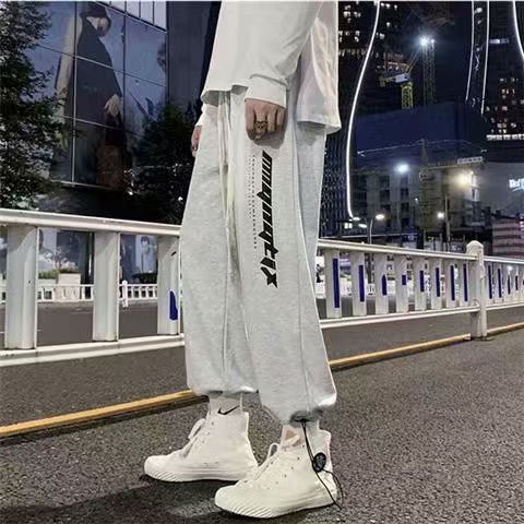 Quần dài thể thao ống rộng in chữ phong cách Hàn Quốc năng động thời trang cho nam size m - 5xl