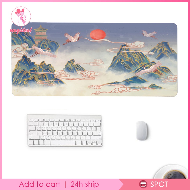 Tấm Lót Chuột Và Bàn Phím Cỡ Lớn 90x40cm In Họa Tiết Phong Cách Trung Hoa Cổ Điển Độc Đáo