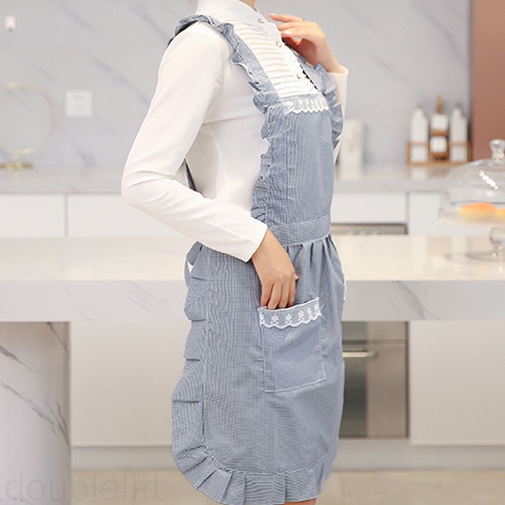 Tạp Dề Hai Lớp Dày Dặn Chống Thấm Nước Chống Dầu Có Túi Cho Nữ