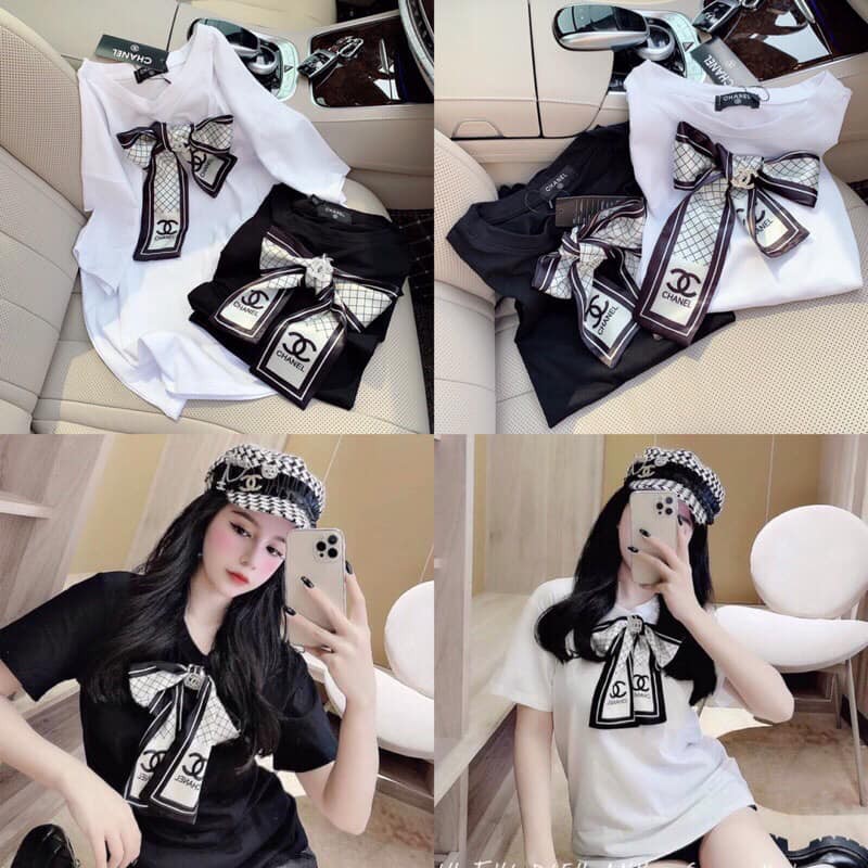 GIÁ SẬP SÀN( Áo chanel )Áo phông nơ hót 2021✔1 đổi 1 nếu lỗi✔💋💋💋 đỉnh của đỉnh
