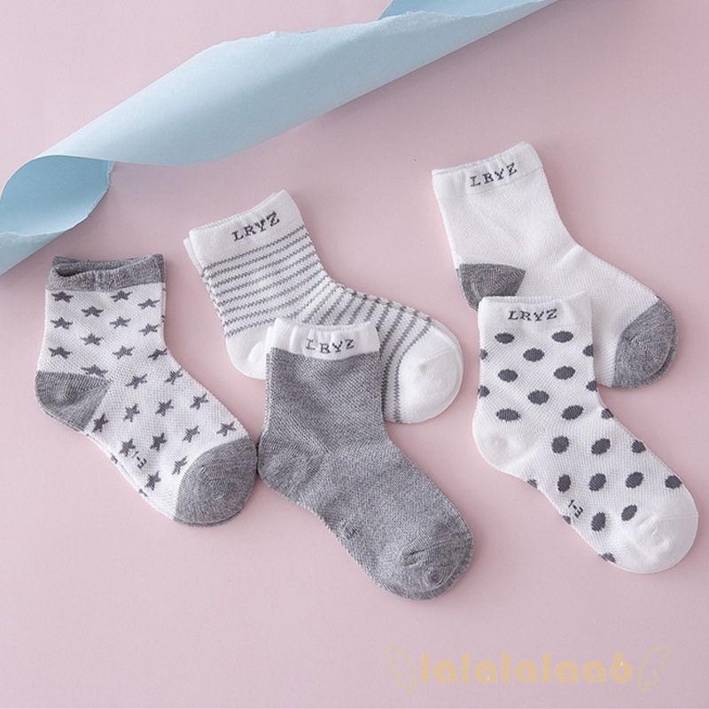 Set 5 đôi vớ cotton mềm họa tiết xinh xắn dành cho bé