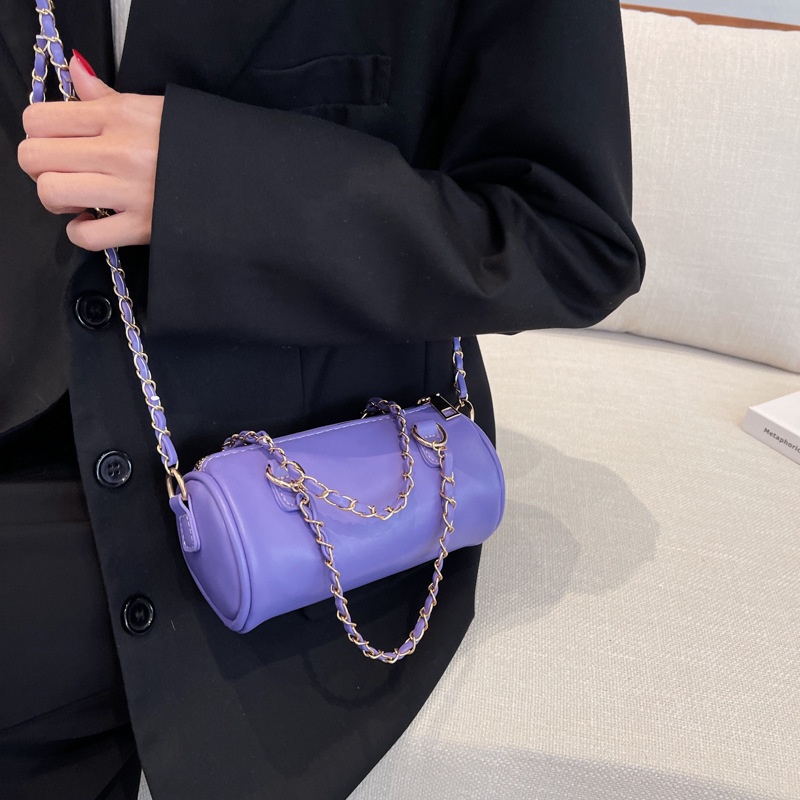 Túi Xách Boston Hình Trụ Dây Xích Thời Trang Dành Cho Nữ 2022