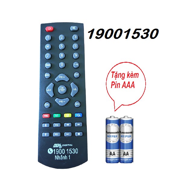 Điều khiển đầu VTC 19001530 nhánh 1 - tặng kèm pin chính hãng - remote truyền hình kỹ thuật số VTC 19001530