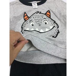 bộ nỉ bé trai carter’s khủng long xám