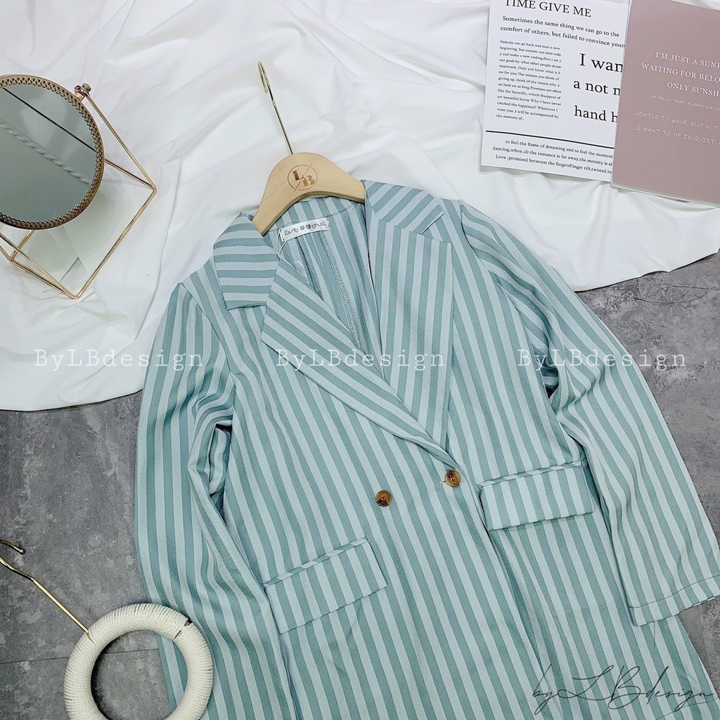 ÁO VEST KẺ XANH CHO NỮ | BigBuy360 - bigbuy360.vn