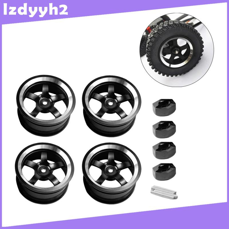 Bộ 4 vành bánh xe bằng kim loại màu xanh dương cho xe điều khiển từ xa MN86KS MN86 MN 1 / 12