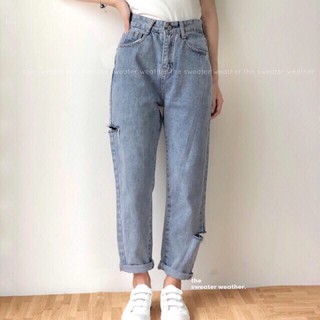 JEAN 26/35 quần baggy rách lai dọc ảnh chụp thật