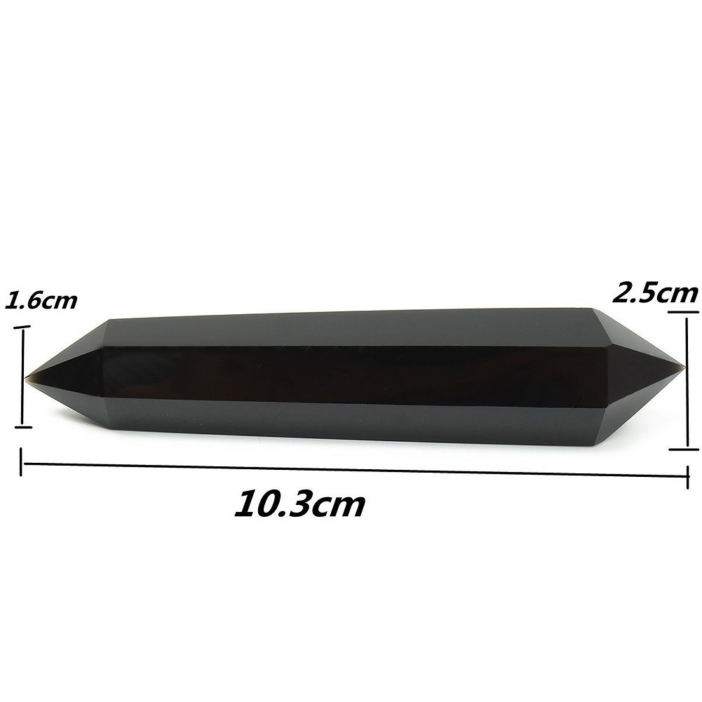 Viên trụ đá pha lê obsidian tự nhiên 100% 2 đầu nhọn
