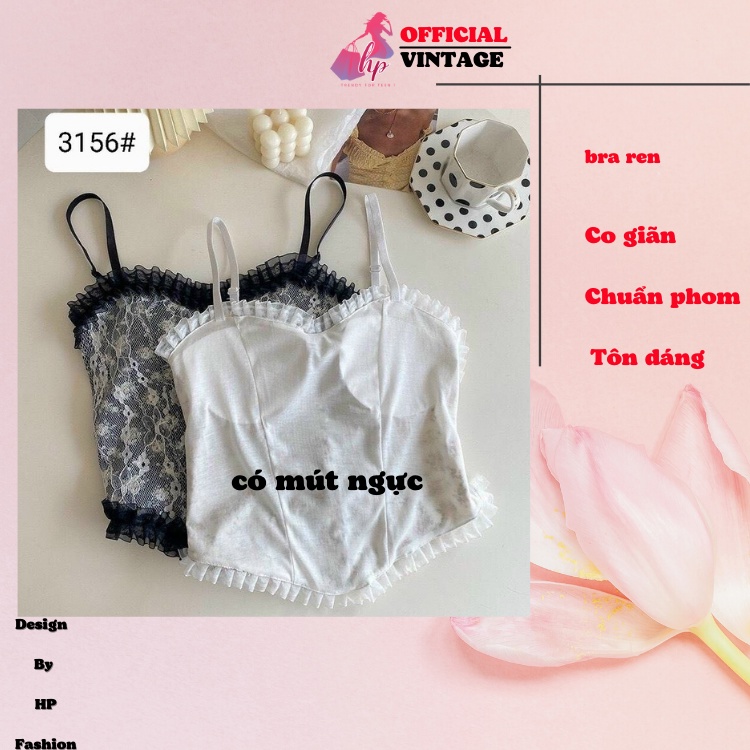 Áo bra ren tiểu thư đính ngọc - Áo croptop 2 dây cao cấp kiểu hàn quốc- Bi22