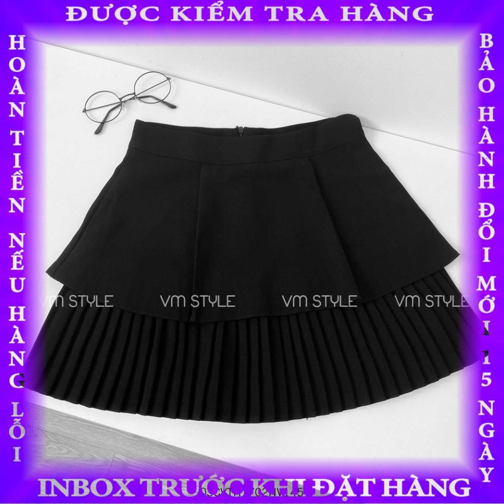 Chân váy 2 tầng VM STYLE xếp ly nhỏ ulzzang thời trang nữ 03CVTH1702NV buivanh
