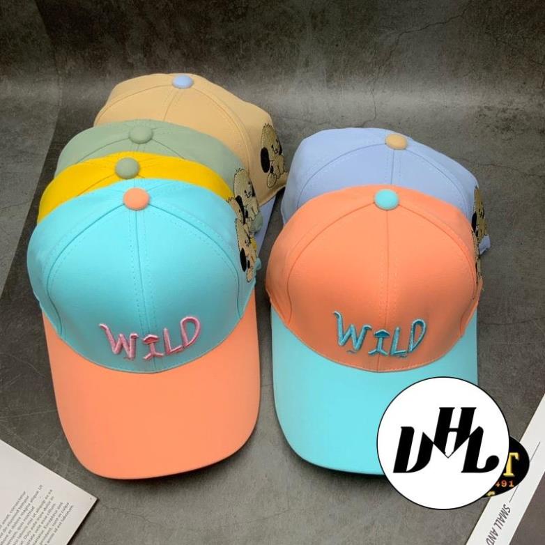 ( Size 4 - 10 tuổi ) Mũ Lưỡi Trai Thêu WILD Khoá Dán Phối Màu Thời Trang QC Cho Bé