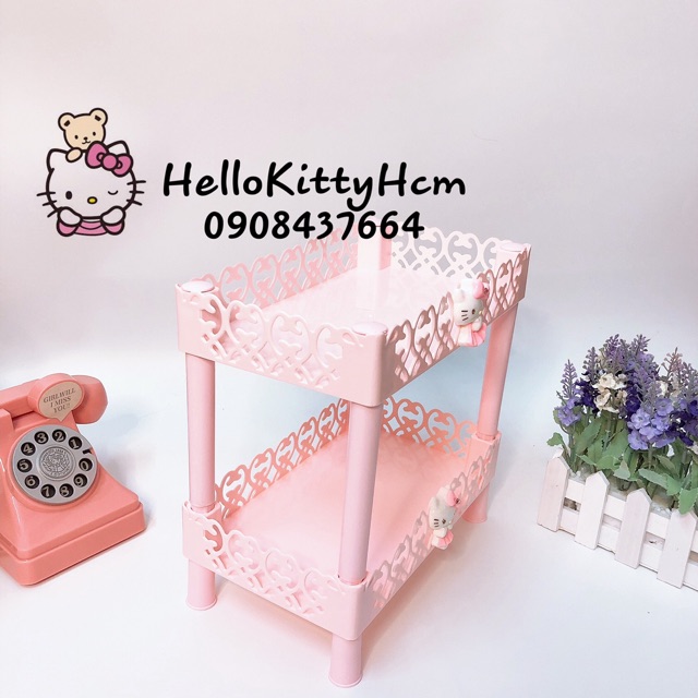 Kệ 2 tầng Hoa văn Hello Kitty