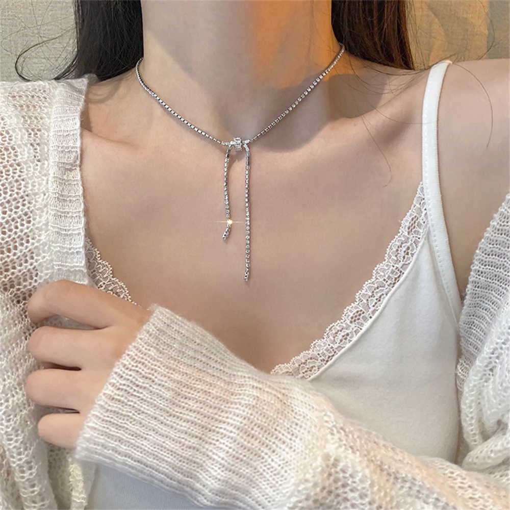 Vòng Cổ Choker Đính Kim Cương Yanqueens Giả Tinh Tế Thời Trang Cho Nữ