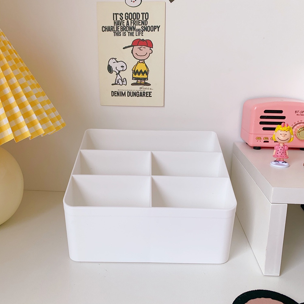 [ Mua Kèm Sticker 0đ ] Hộp Lưu Trữ Chia 5 Ngăn Đựng Đồ Đa Năng Hộp Đựng Mỹ Phẩm Dụng Cụ Học Tập Tiện Ích