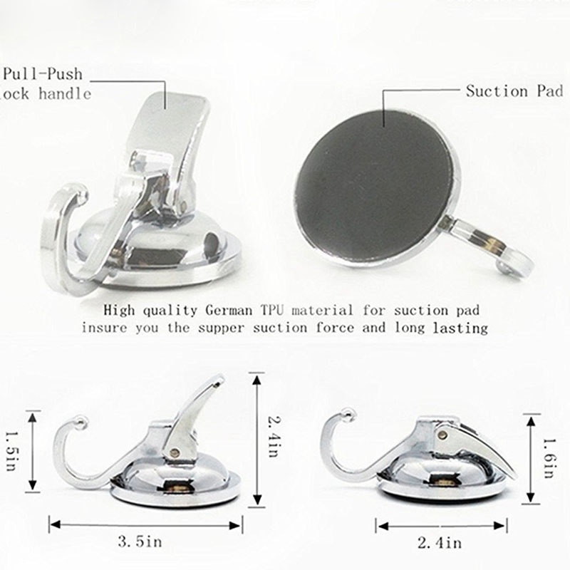 Bộ 2 Móc Treo Đồ Có Giác Hút Chân Không Chịu Lực Tốt Tiện Dụng Cho Nhà Tắm / Nhà Bếp