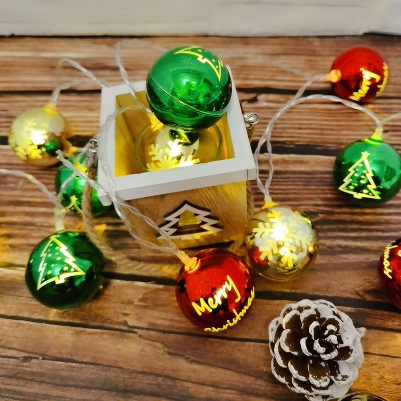 Dây Đèn LED 2M 10 Bóng Dùng Pin Trang Trí Cây Thông Noel