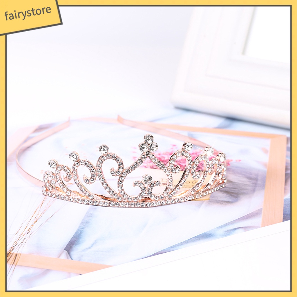 Vương miện đính đá thủy tinh xinh xắn dành cho bé gái
