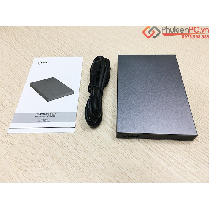 Box SSD HDD 2.5 to Type C vỏ nhôm, biến SSD thành ổ cứng di động