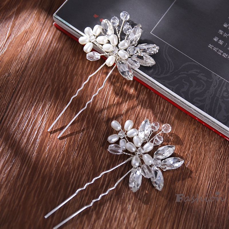 Trâm cài tóc hình học bằng kính đính đá thời trang cho nữ