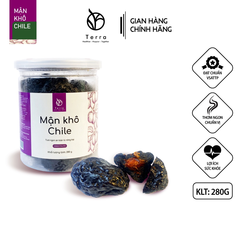 Mận khô Chile từ những quả mận thơm ngon, căng mọng, tươi ngon, an toàn từ nông trại, hộp 280g