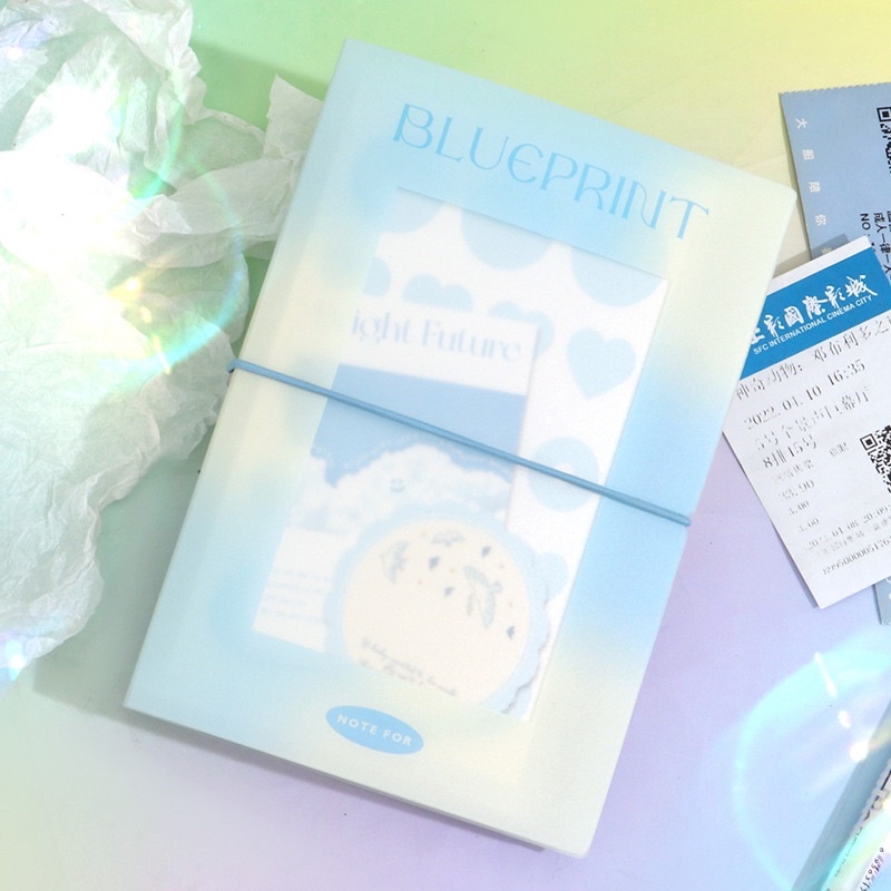 Album File Lá NOTE FOR Đựng Lưu Trữ Sticker, Card Bìa Nhựa Màu Loang 2022