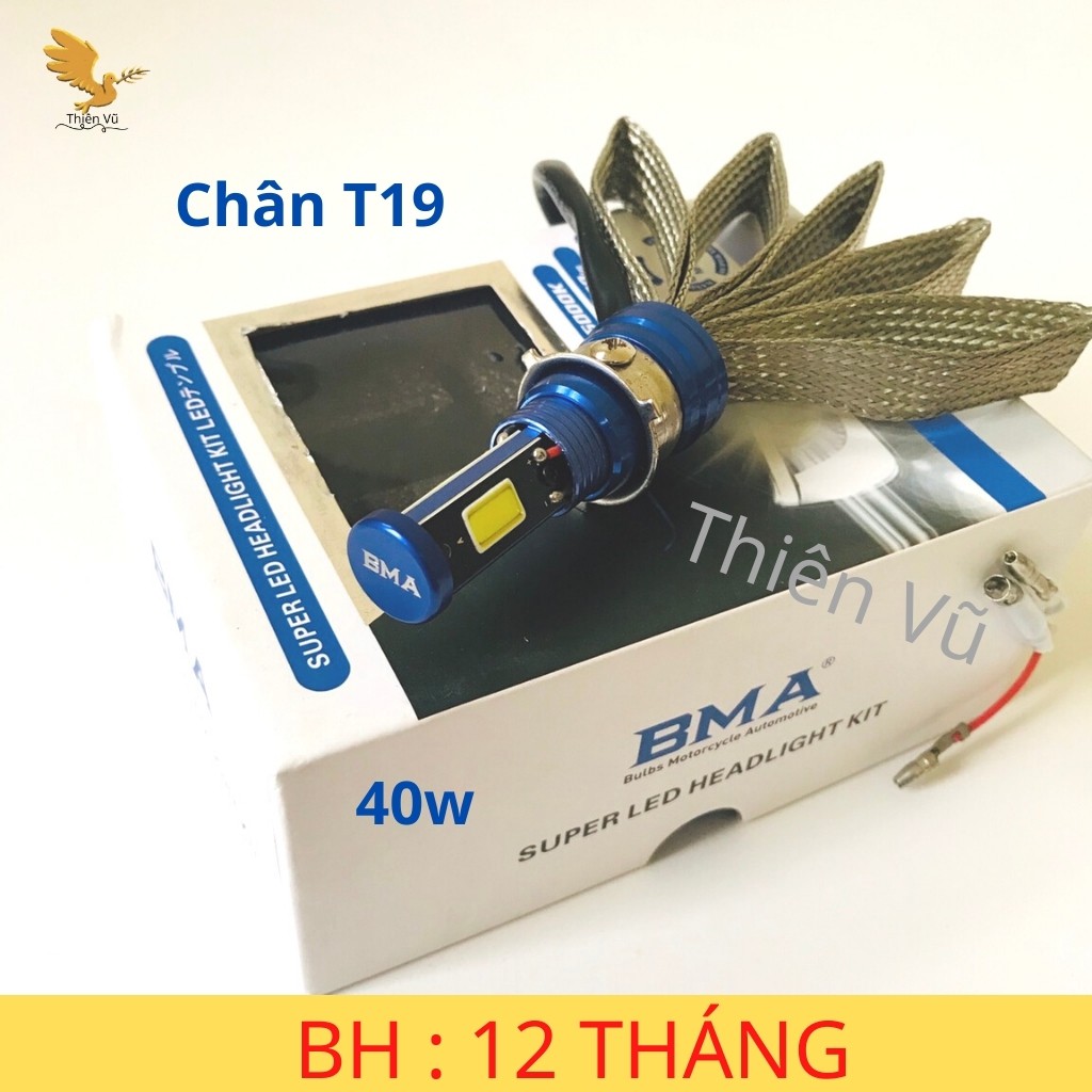 Đèn Pha Led 3 Tim Siêu Sáng Chính Hãng BMA Chân H4 ,T19,M5 Lắp Đa Năng Các Loại Xe