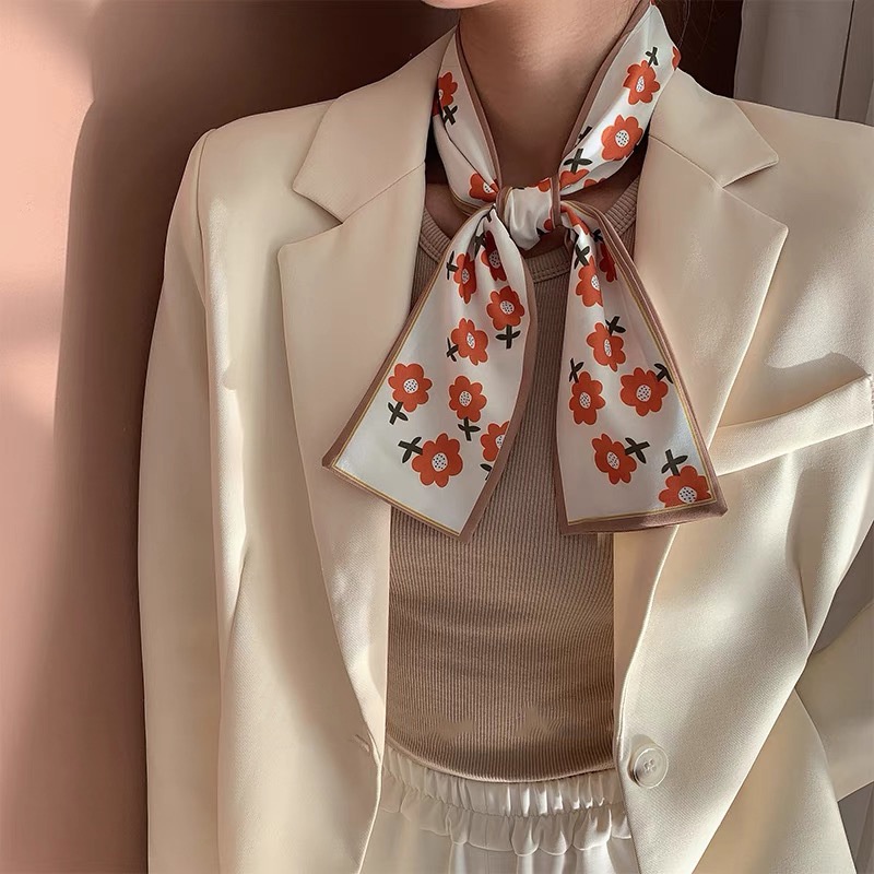 Khăn Lụa Buộc Tóc Thắt Nơ Phong Cách Pháp Mới