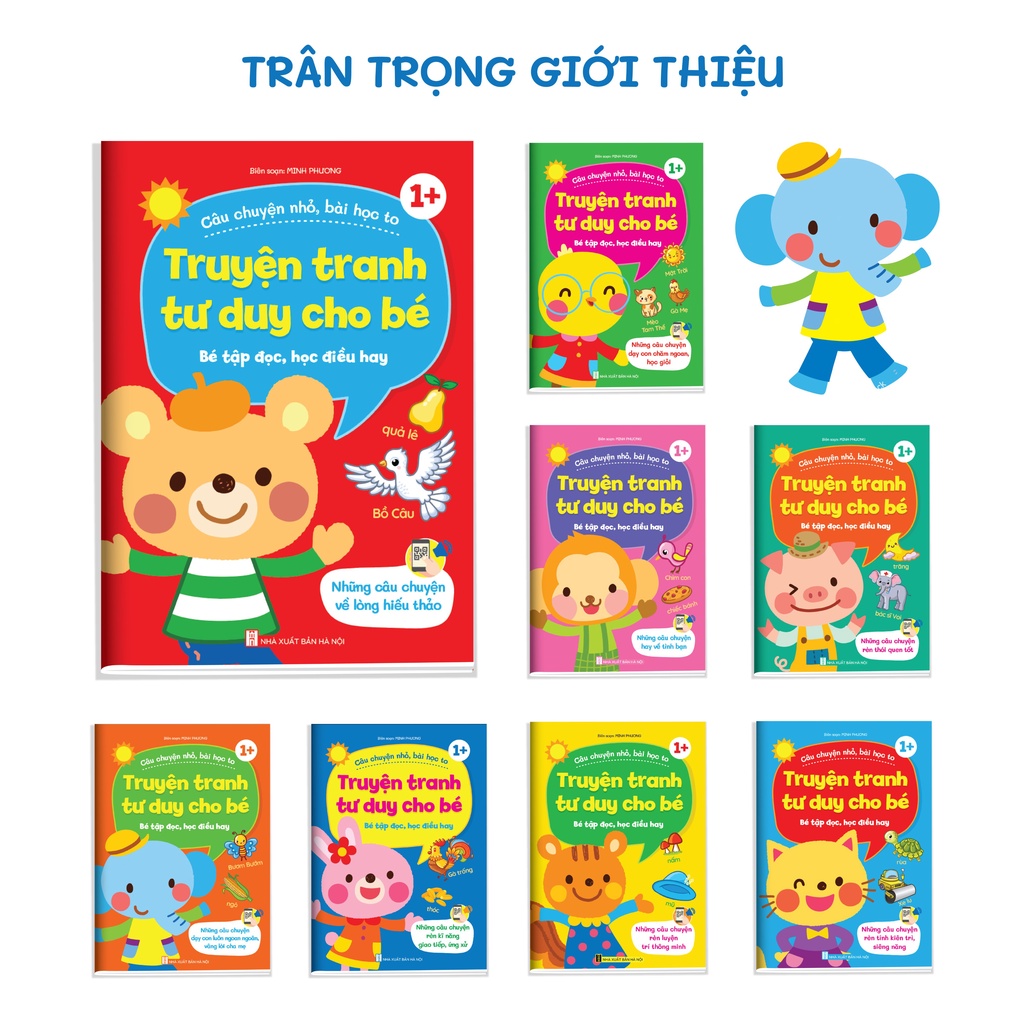 Sách - Truyện Tranh Tư Duy Cho Bé - Bé tập đọc, học điều hay - Những câu chuyện rèn tính kiên trì siêng năng (8 cuốn)